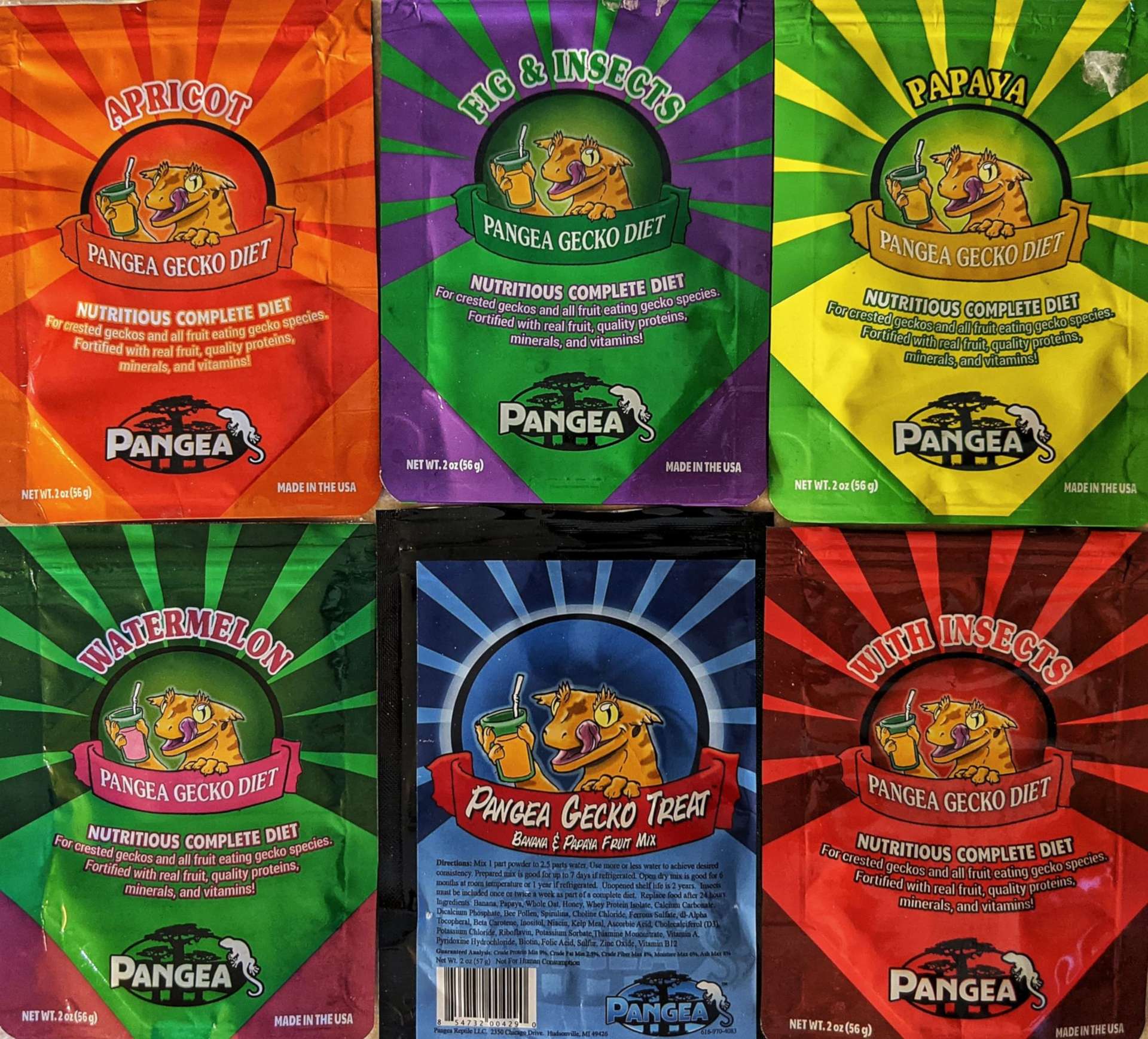 six different varieties of Pangea flavor mixes